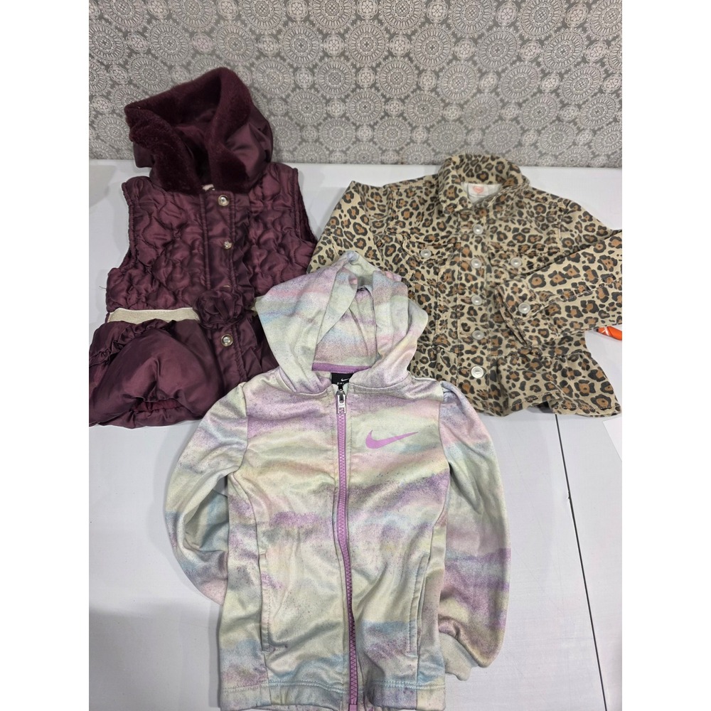 Girls 3 Piece Jacket Vest Hoodie Set Nike Wonder Nation Little‎ Lass Size 2T